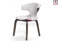 Upholstered Fiberglass Dining Chair Leather Ash Wood Modern Creative Design