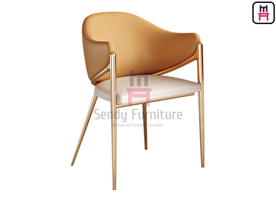 Mua Màu cam Ghế nhà hàng bằng thép không gỉ màu vàng Da sinh thái được bọc da có tay vịn online manufacture