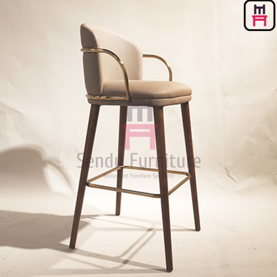 Mua Sendy Leather Nhà hàng thương mại Ghế quầy bar Ghế để chân bằng thép không gỉ online manufacture