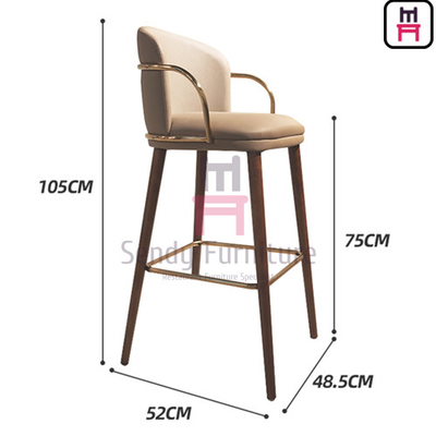 Mua Quầy nhà hàng Ghế da Tay vịn Bar Ghế đẩu bằng thép không gỉ Bao gồm chỗ để chân online manufacture