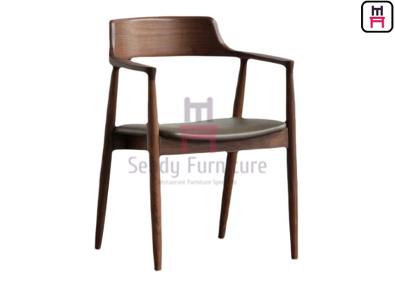 Mua Walnut Color Armrests Ash gỗ ghế ăn với da bọc online manufacture