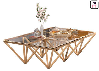 Mua Thủy tinh trong nhà Top Bảng Cà phê bằng thép không gỉ với Triangle Geometrical Base online manufacture