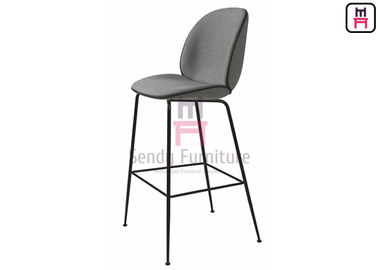 Mua Tùy chỉnh nhà hàng Bar Ghế đẩu, nhung màu xám Upholstered Bar Ghế đẩu với chân sắt online manufacture