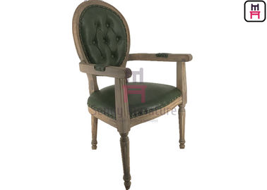 Mua Vintage Round Back Wood Nhà hàng Ghế Arm Ghế cổ điển sang trọng với Nút trang trí online manufacture