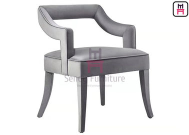 Mua Ghế tựa lưng bằng gỗ rỗng có ghế bọc hoàn toàn màu xám nhung online manufacture