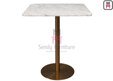 Mua Bàn đá cẩm thạch Marmo Calacatta với đế bằng thép không gỉ mạ vàng cho nhà hàng / khách sạn online manufacture