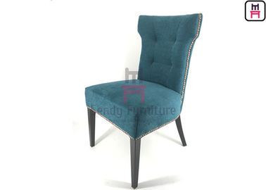 Mua Blue Velvet Armless Hotel Nhà hàng Ghế cơ sở kim loại Tùy chỉnh với Brass Nail online manufacture