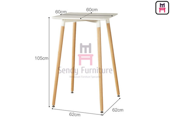 Mua Bàn bar nhà hàng MDF trắng 2ft H 100cm với chân gỗ rắn online manufacture