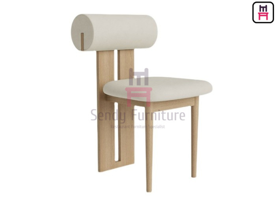Ghế ăn bọc lông cừu Berber màu trắng cổ điển không có tay vịn