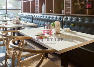 Sofa nhà hàng da Bộ đồ ăn nhanh Khách sạn Gian hàng Sofa Ghế kim cương Nút trang trí