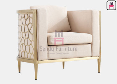 Da ngà Đệm Ghế Sofa Đơn Với Thép Không Gỉ Khắc Rỗng Rỗng - Ra Khung