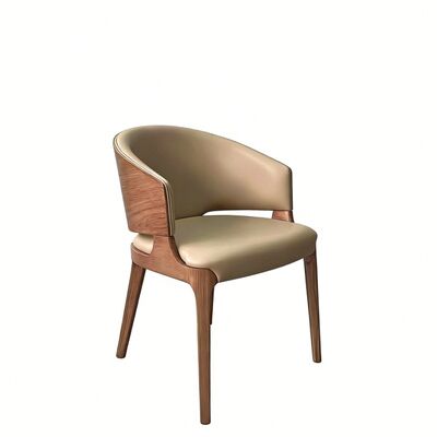 Ghế nhà hàng bằng gỗ tùy chỉnh với gỗ tần bì trắng nguyên khối và da giả cao cấp cho không gian ăn uống sang trọng